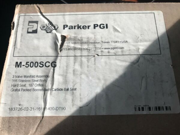 Parker M-500SCG 3 Way Valve Manifold New