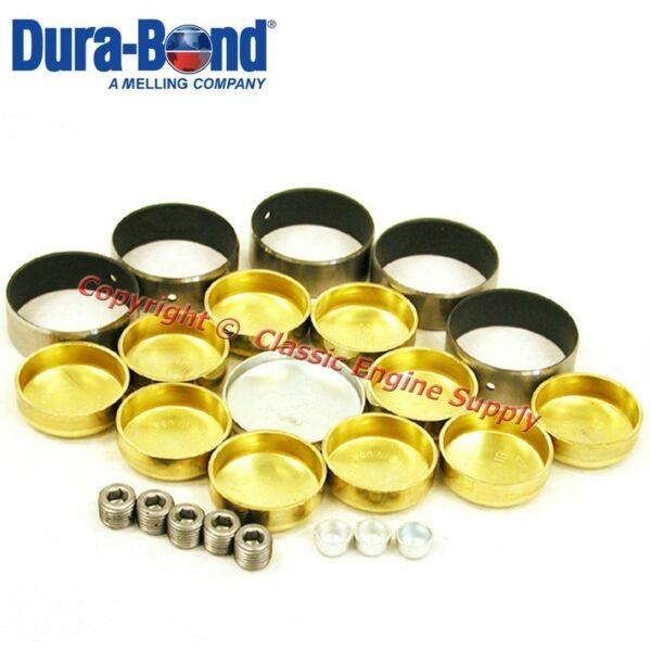 New Coated Performance Cam Bearings & Brass Freeze Plug Set sb Chevy 400 #1 image